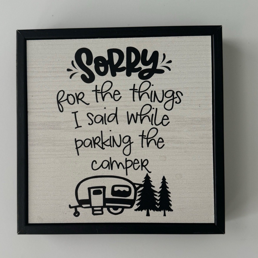 Funny Camper Chunky Wooden Wall Sign Handmade